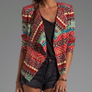 BCBG Max Azria Tribal Print Ash Jacket